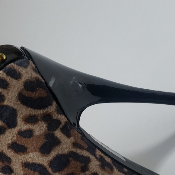 Colin Stuart gold studded leopard heels size 8B black with gold studs - Picture 9 of 10